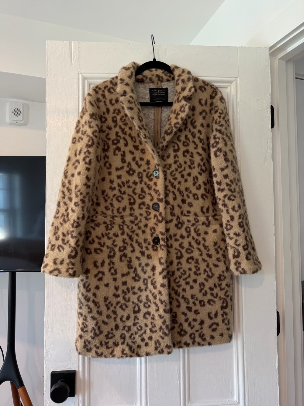 Sanctuary x Anthropology Leopard Print Faux Fur Coat
